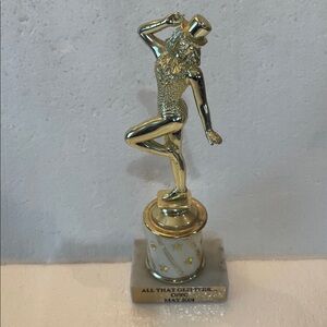 Ballerina ballet Dance Trophy marble base made in Italy stars 9”